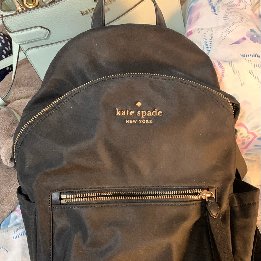 Black Kate Spade Nylon Backpack Purse (medium)
